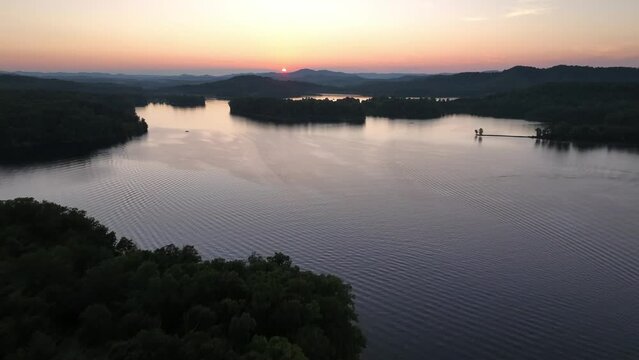 sunset aerial summersville lake west virginia