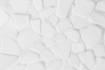 Broken tiles mosaic seamless geometric pattern. White the tile wall high resolution real photo or brick seamless, texture interior modern background. Abstract geometric ornament repeat design. - obrazy, fototapety, plakaty