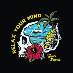relax your mind graphics vector.