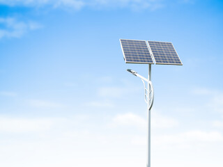 Light Street Solar Road Blue Sky Background, Solar Panel House Electricity Technology Sun Light Plant
