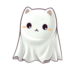 Fototapeta premium Watercolor Halloween Ghost (AI Generated)