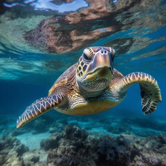 beautiful closeup shot of a large turtle