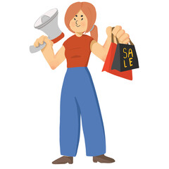 person with megaphone