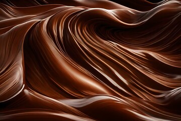 Smooth wave pattern of liquid chocolate elegance