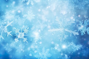 beautiful ice blue water snowflake winter background