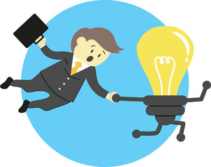 Animation of businessman finding a brilliant idea