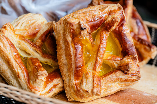 toasted bread with pineapple in the center - mexican bread