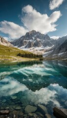 Alpine Lake Mountain Reflections, Generative AI