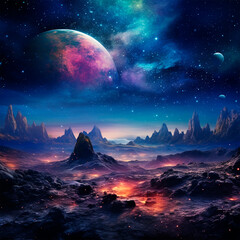 moon over the mountains