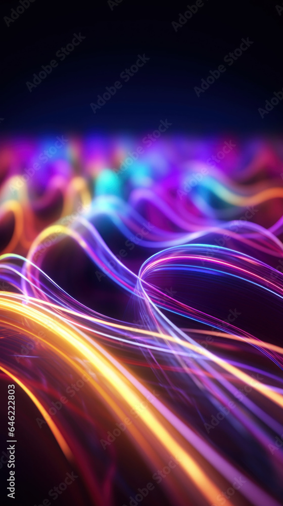 Poster abstract neon background with colorful lines