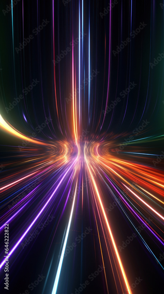Poster abstract neon background with colorful lines
