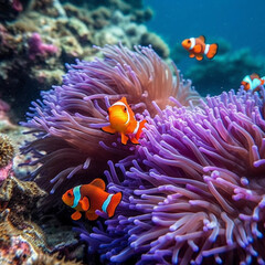 colorful clown fish