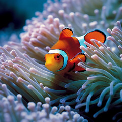 colorful clown fish