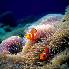 Obraz na płótnie Canvas colorful clown fish