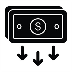 money down glyph icon design style