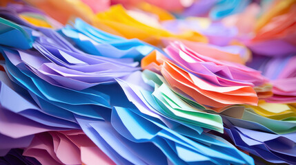 Obraz na płótnie Canvas A pile of colorful paper.