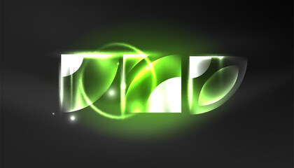 Abstract background techno neon glowing circle shapes and round elemetns with light flare effects. Hi-tech design for wallpaper, banner, background, landing page, wall art, invitation, prints, posters