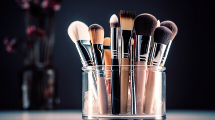 Clean professional makeup brushes