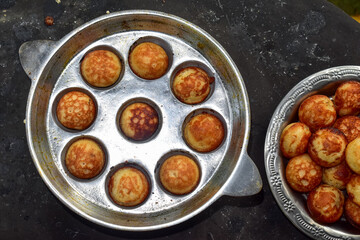 south indian sweet or kara kuzhi paniyaram for morning breakfast