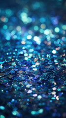 Blue glitter particles abstract background