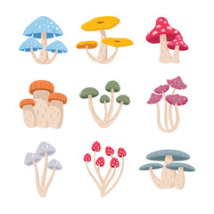 Set of mushroom illustration vector