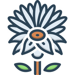 Flower icon symbol vector image. Illustration of the beautiful daisy floral design image