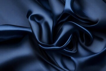 Obraz premium Dark blue silk satin