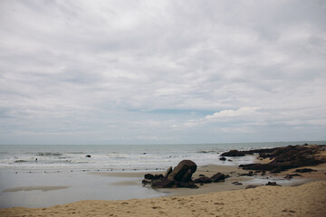 Fresh water Pass, Long Hai Beach Vietnam , stormy day 