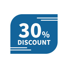 30 Discount In Blue Square Shape For Sale Advertising Business
