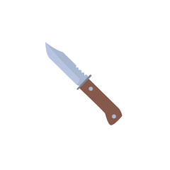 Vector illustration of knife isolated on white background in cartoon design style