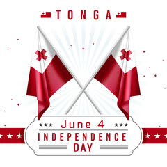 Independence Day of Tonga with Flag