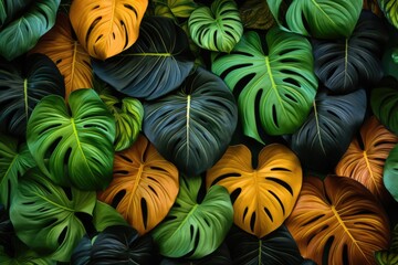 Colorful monstera background