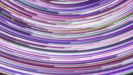 Curved Rainbow Neon Lines Flowing Fast In Rotating Vortex Spectrum - Abstract Background Texture