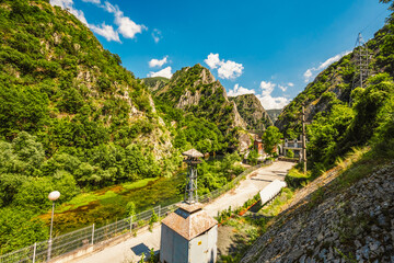 popular tourist destination - Matka Canyon. Wonderful morning scene of North Macedonia, Europe. - obrazy, fototapety, plakaty