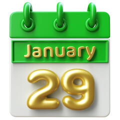 29th January -  Icon 3d Calendar of Day