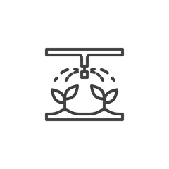 Irrigation sprinkler line icon