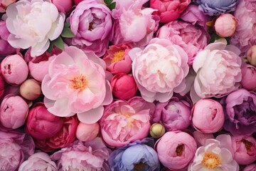 Colorful peonies background