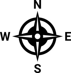 Black north symbol. North sign.	