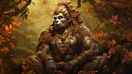 Fototapeta na wymiar Lord Hanuman the living god