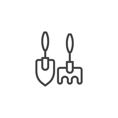 Gardening tool line icon