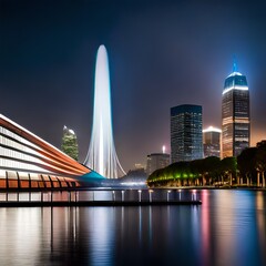 country skyline at night Created using generative AI tools