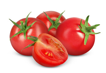 Fresh ripe cherry tomatoes isolated on white