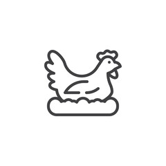 Poultry farming line icon