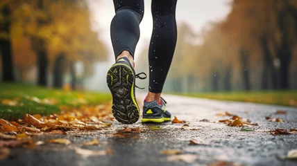 Tuinposter Woman jogging - Exercise and fitness © Tierney