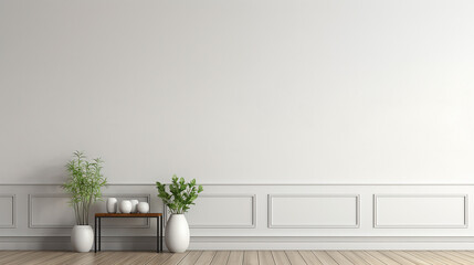 Empty home interior wall mock up 3d rendering interior space design. Generative AI