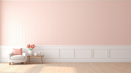 Empty home interior wall mock up 3d rendering interior space design. Generative AI