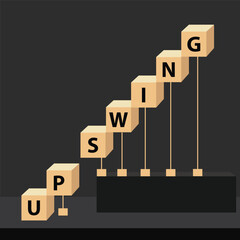 upswing letter blocks. Letter blocks Tiles on Dark Background. business concept background. vector illustration