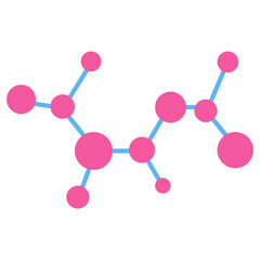 Connected molecule flat illustration