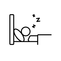 Sleep enough healthy lifestyle icon with black outline style. sleep, health, concept, healthy, time, symbol, set. Vector Illustration