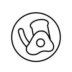 Breakfast healthy lifestyle icon with black outline style. food, breakfast, line, sign, symbol, drink, restaurant. Vector Illustration